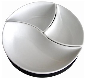 Set TORO de 3 boluri cu tavă, ceramică/lemn