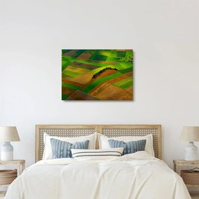 Tablou pe sticlă - Lan, luncile (70x50 cm)