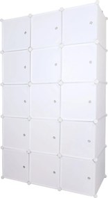 Dulap ZALVO, alb, metal/plastic, cu 6 usi, 111x46x185 cm