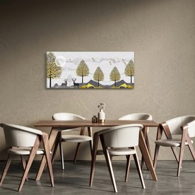 Tablou cu cerbi pictați (120x50 cm)