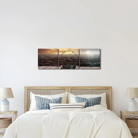 Tablou cu marea (cu ceas) (90x30 cm)