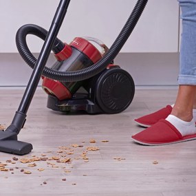La mâna a doua: Aspirator fara sac Rosberg R51001B, 800W, HEPA, Ciclon, 2 L, Accesorii, Rosu