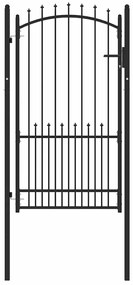 vidaXL Poartă de gard cu țepi cu blocare Negru 100 x 175 cm