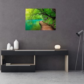 Tablou pe sticlă - Lacurile Plitvice (70x50 cm)