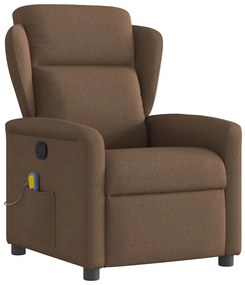 vidaXL Fotoliu de masaj rabatabil, maro, material textil