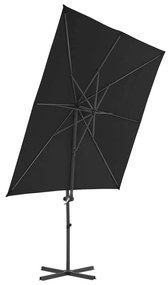 Umbrela in consola cu stalp din otel, negru, 250x250 cm Negru, 250 x 250 cm