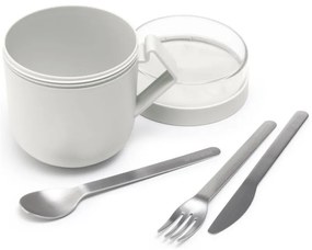 Ceasca pentru supa cu capac Brabantia Make&Take 1006295, 600+180 ml, Capac cu infiletare, Fara BPA, Gri