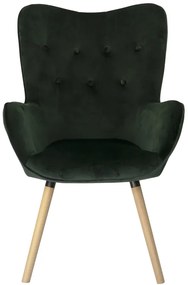 Fotoliu de catifea verde inchis COZY