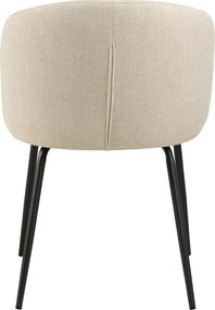 MAZZONI EXPORT CLARA Bej (material Basel 24)/picioare negre - SCAUN MODERN ADÂNC TAPIȚAT PENTRU SALON/LIVING/BIROU LOFT