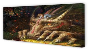 Tablouri canvas Forest fată dragon cap