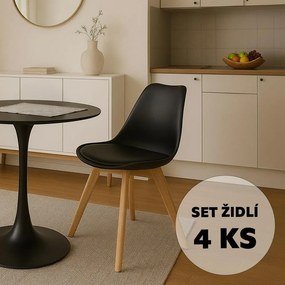 Set - 4 scaune de dining AVENBERG SKANDI - Negru