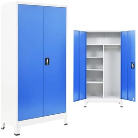 vidaXL Dulap vestiar cu 2 uși, metal, 90x40x180 cm, gri și albastru