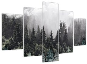 Tablou - Pădure cu elemente ilustrate (150x105 cm)
