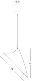 Lustra Suspendata MULBERRY, Alb, ZB-25173