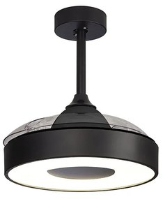 Lustra LED cu Ventilator si telecomanda Mini COIN negru