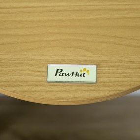 PawHut Perete pentru Pisici, Pat pentru Pisici, cu Protecție, Pernă, pentru Montare pe Perete, Stejar+crem, 34 x 34 x 10,5 cm | Aosom Romania