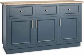 Comodă lemn masiv natur Richmond Albastru/ 140 cm x 45 cm x 81 cm