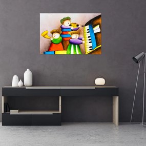 Tablou - Muzicanții, pictură (90x60 cm)