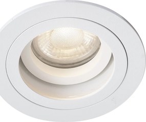 Set de 6 spoturi încastrate moderne albe, rotative și înclinabile IP44 - Chuck