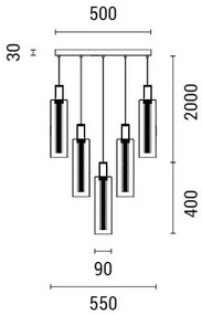 Lustră LED pe cablu LED/60W/230V 3000K