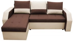 Coltar extensibil Madrid, 226x145x79 cm, 2 lazi depozitare, Reversibil, Maro/Bej