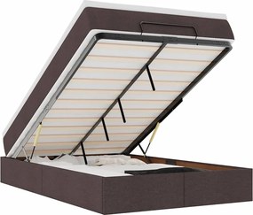 vidaXL Cadru de pat otoman cu saltea țesătură maro închis 120x200 cm