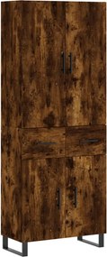 vidaXL Dulap înalt, stejar fumuriu, 69,5x34x180, lemn compozit