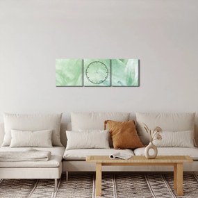 Tablou - Floare verde (cu ceas) (90x30 cm)
