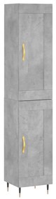 3200437 vidaXL Dulap înalt, gri beton, 34,5x34x180 cm, lemn prelucrat