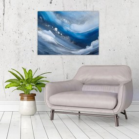 Tablou pe sticlă - Abstractizarea oceanului (70x50 cm)