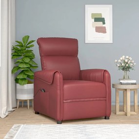 3143371 vidaXL Fotoliu cu ridicare pe verticală, roșu vin, piele ecologică