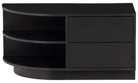 Masă TV modulară neagră din lemn masiv de pin 78x40 cm Finca – WOOOD