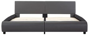 Cadru de pat, gri, 160 x 200 cm, piele ecologica Gri, 160 x 200 cm