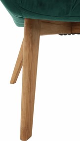 Fotoliu de design, catifea Velvet smarald/stejar, KOMODO