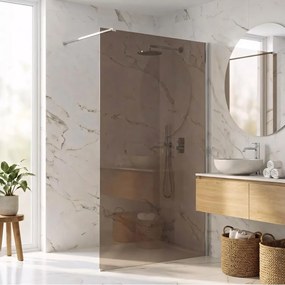 Paravan de dus fumuriu Rea Flexi Brown 140 cm crom