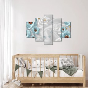 Tablou - 3D Flori albastre (150x105 cm)