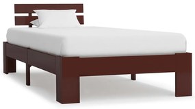 Cadru de pat, maro inchis, 90 x 200 cm, lemn masiv de pin Maro inchis, 90 x 200 cm