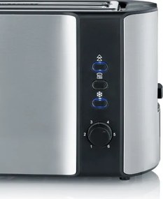 Severin AT 2590 - Prăjitor de pâine cu 4 fante, 1400 W/230 V, oțel inoxidabil/negru