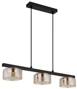 Lustră LED pe cablu Globo 16055-3HG HIGGINS 3xGX53/6W/230V fumuriu/maro