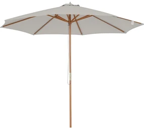 Outsunny Umbrelă de Grădină cu Șnur și Deschidere Reglabile, Ø300x250 cm, Gri | Aosom Romania