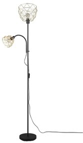 Lampadar negru/auriu cu abajur din metal (înălțime 180 cm) Haval – Trio