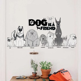 Autocolant de perete "Câinele este prieten” 76x35 cm