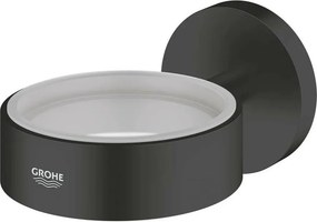 Suport negru mat Grohe Essentials pentru pahar sau savoniera