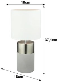 Lampa de masa Culoare Gri Deschis / Alb, QENNY TYP 19