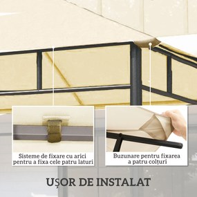 Outsunny Tetto di Ricambio Telo Sostitutivo per Gazebo Traspirante 3x3m | Aosom Romania