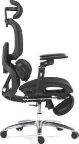 VIGOCHAIR ULTRA PRO VENT/ROLLER Scaun ergonomic, sezut cu ventilatie, spatar reglare verticala, suport lombar cu role masaj si incalzire, sezut translatie, cotiere 6D, suport picioare, Full Mesh, Negru