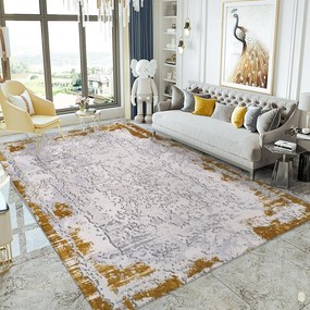 Covor Modern Living , Dormitor Dreptunghiular Antic 7557CL Galben (Alege dimensiunea: 100 x 200)