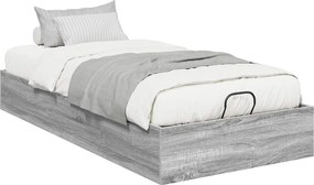 vidaXL Cadru de pat otoman Sonoma gri 203 x 100 x 25 cm Lemn prelucrat