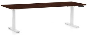 Masă înălțime reglabilă OfficeTech C, 200 x 80 cm, picioare albe, wenge