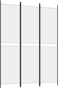 vidaXL Paravan de cameră cu 3 panouri, alb, 150x200 cm, textil